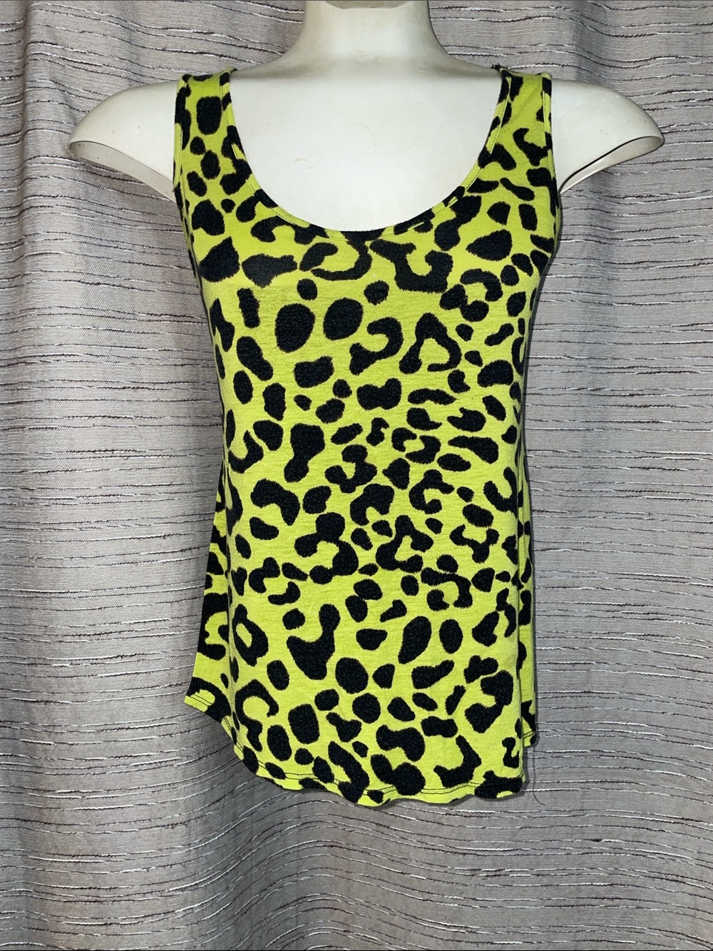 Green Leopard & Lace Tank Top